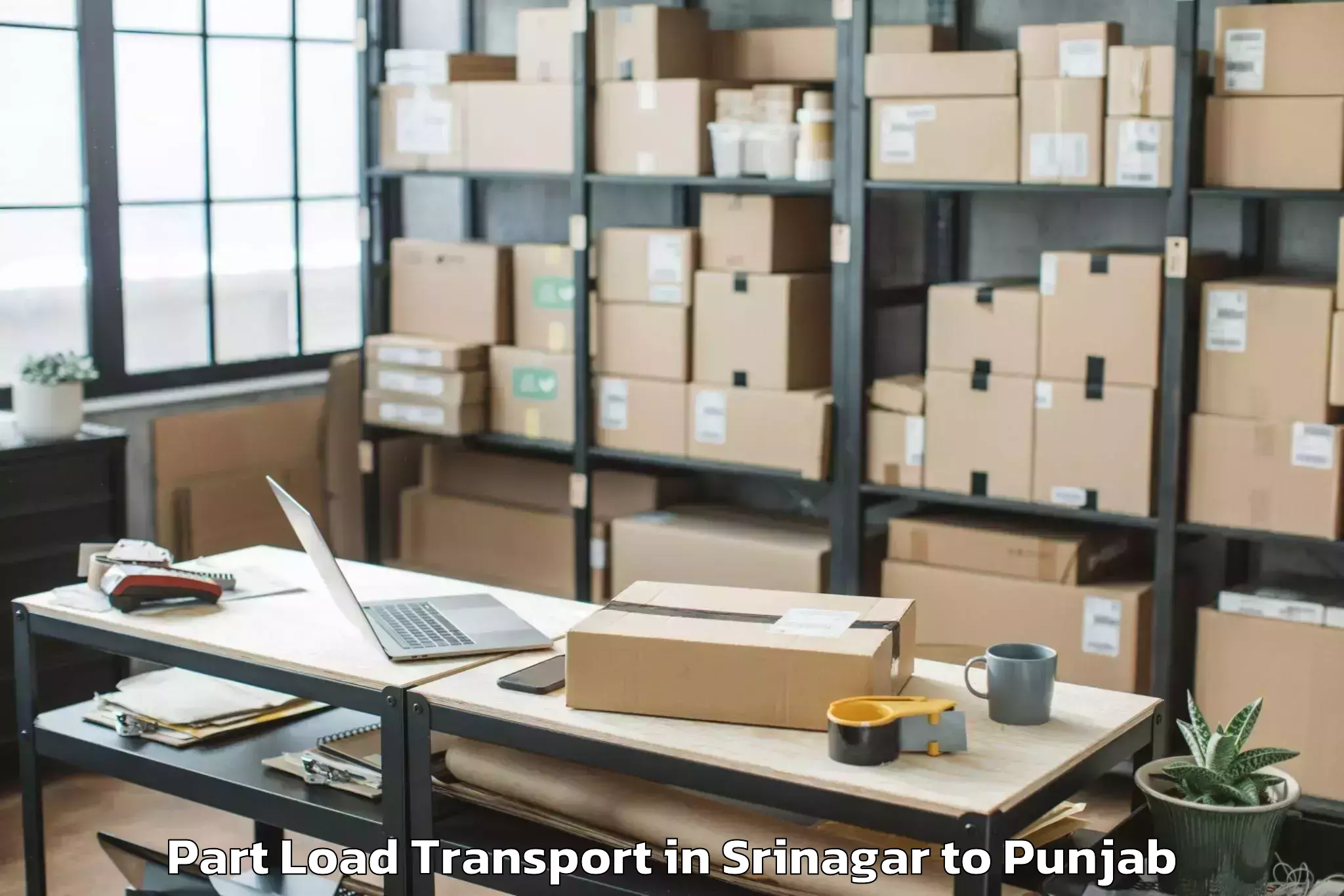 Book Srinagar to Khanna Part Load Transport Online